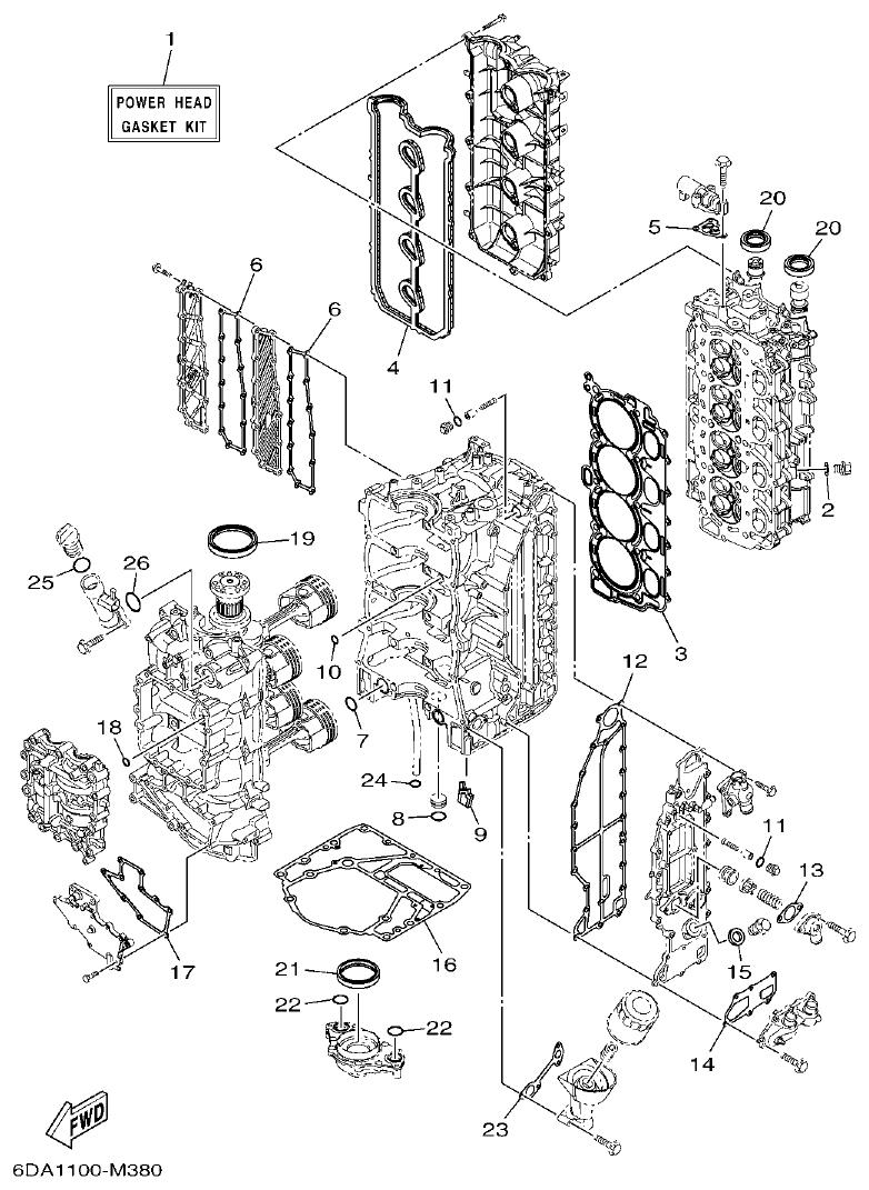 Yamaha 20 REPAIR KIT 1 parts diagram